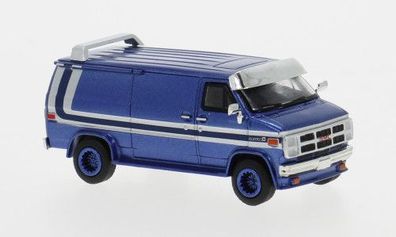 GMC Vandura, metallic blau, H0 Auto Modell 1:87, Brekina 18253