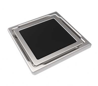 Duschrinne Edelstahl Bodenablauf Ablaufrinne Duschablau Bad 110x110mm Schwarz