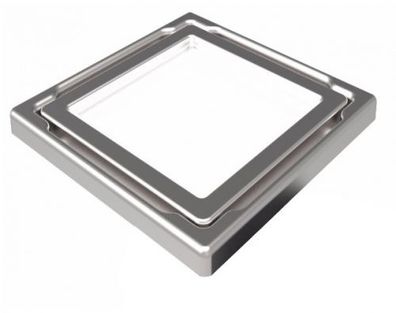 Duschrinne Edelstahl Bodenablauf Ablaufrinne Duschablau Bad 110x110mm Weiss