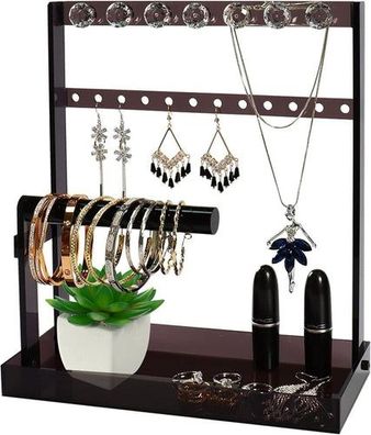 BOWEN EZ Schmuckständer Halter Schmuckbaum 4 Etagen - Transparent