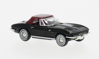 Chevrolet Corvette C2 Cabrio, schwarz 1962, H0 Auto Modell 1:87, Brekina 18025