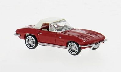 Chevrolet Corvette C2 Cabrio, rot 1962, H0 Auto Modell 1:87, Brekina 18026