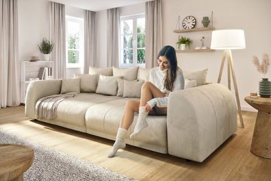 Levana - Big Sofa 5 Sitzer boxspringfederung lounge Sofa in Cord-Stoff