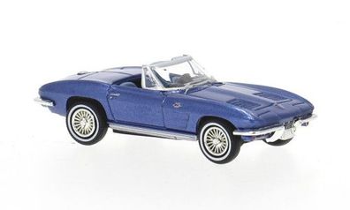 Chevrolet Corvette C2 Cabrio, blau 1962, H0 Auto Modell 1:87, Brekina 18028