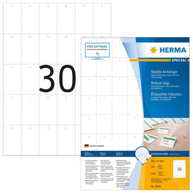 Herma Anhänger stabil mit Lochstanzung mikroperforiert 35 x 59,4 mm 3000 Stück LaserI