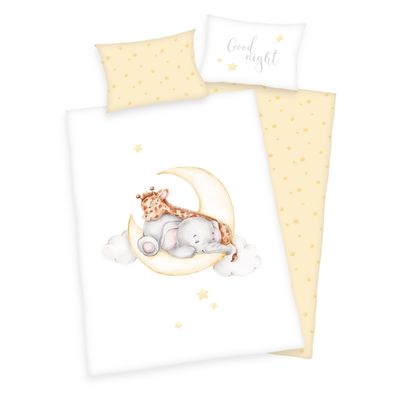Herding Flanell Baby Kinder Bettwäsche Sleeping on the moon 100x135 cm B