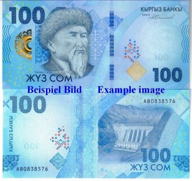 Kirgisien / Kyrgyzstan 100 Som 2023 Unc P. NEW 6164#