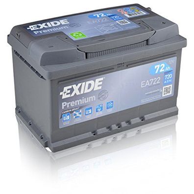 EXIDE Starterbatterie "Premium" 30 % ext "EA722"