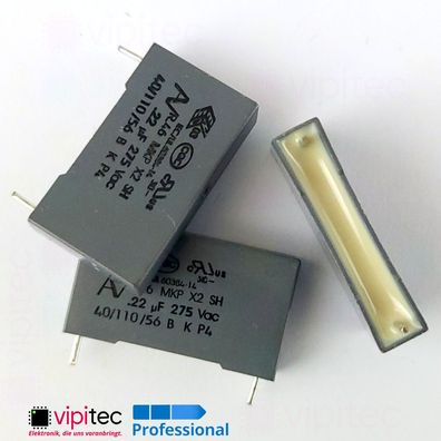 220nF X2 MKP Kondensator 20% 275V 0,22µF uF 26,5x15x5 RM22,5 Entstörkondensator