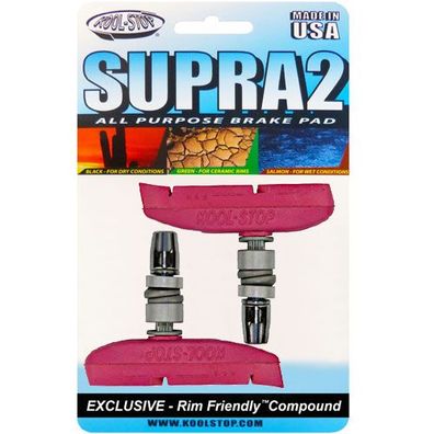 Bremsschuh V-Brake -Supra 2-, T3 pink, Kool-Stop, T3-SUP2PK