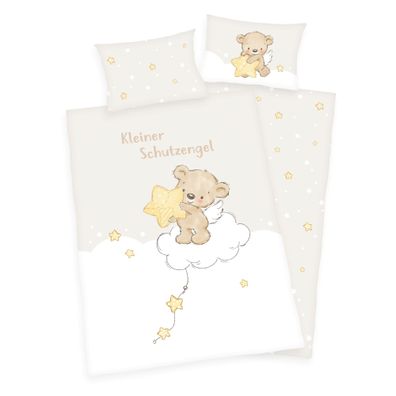 Herding Flanell Baby Kinder Bettwäsche kleiner Schutzengel 100x135 cm I