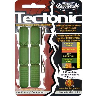 Bremsgummi -Tectonic-, R6 grün / keramik, Kool-Stop, R6-516