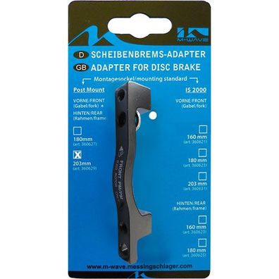 Adapter vom PM 160mm vorne, auf PM 203mm vorne, Messingschlager, 360629