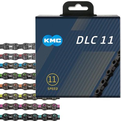 Kette KMC DLC11, 118 Glieder, schwarz/orange, Box, KMC, 303523