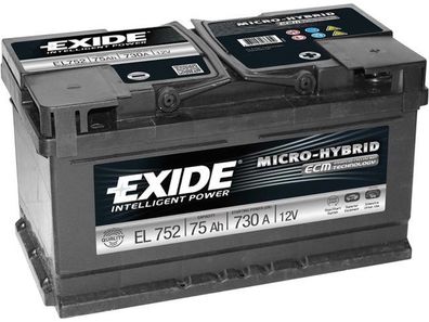 EXIDE Starterbatterie "EFB" 3DX Gitter T "EL752"