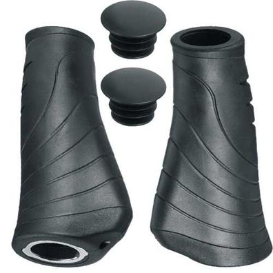 Griffe Velo ATTUNE, Paar 135/92 mm, schwarz/grau, Messingschlager, 410467