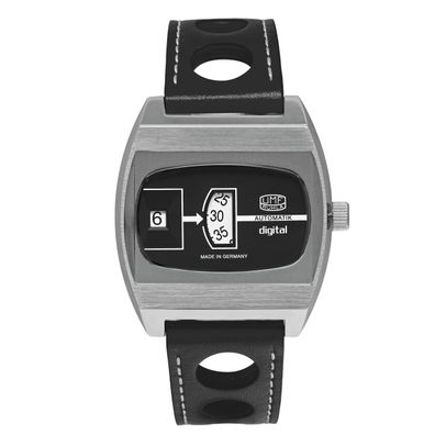 UMF Ruhla 1434-2 Armbanduhr Scheibenuhr Automatik, Saphirglas, 41mm, schwarz
