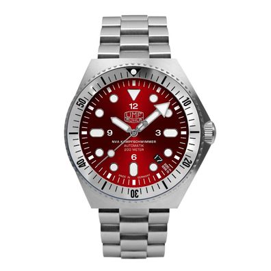 UMF Ruhla 1928M-7 rot Armbanduhr NVA Kampfschwimmer Automatik, Saphirglas, 42mm