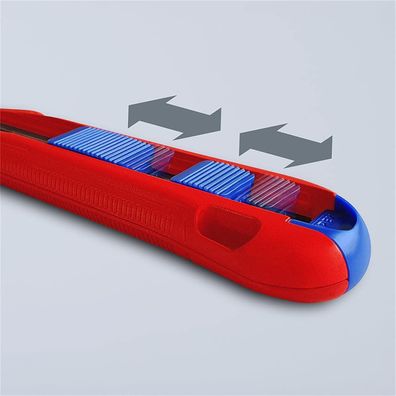 KNIPEX Cuttermesser "CutiX" Universal, für Abbrech rot / blau