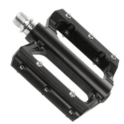 Pedale BMX 9/16" Alu schwarz, Flat, Messingschlager, 313315