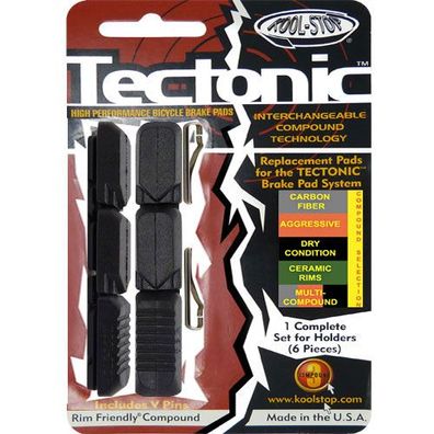 Bremsgummi -Tectonic-, R6 schwarz, Kool-Stop, R6-510