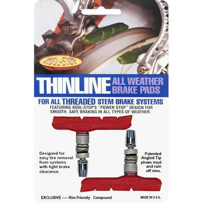 Bremsschuh V-Brake -Thinline-, T2 rot, Kool-Stop, T2-332