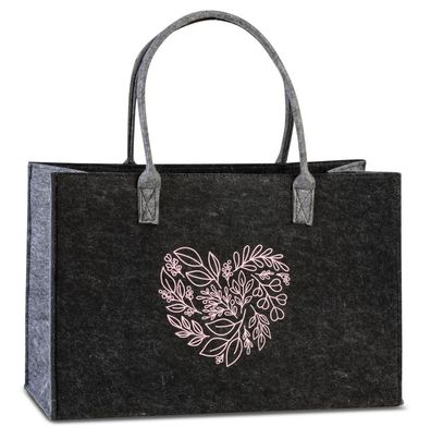 PUNTA Filz-Shopper * dunkelgrau/rosa