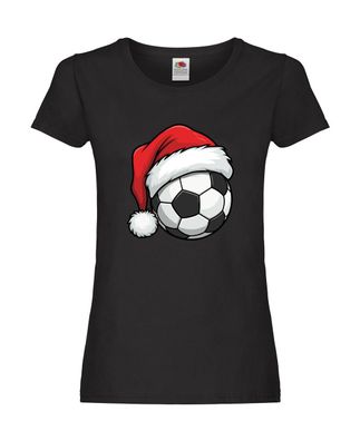 Weihnachten | Fußball | Weihnachtsmütze Damen Shirt Schwarz