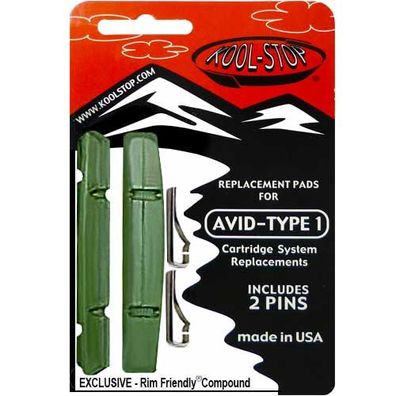 Bremsgummi V-Brake -AVID1-, R2 grün / keramik, Kool-Stop, R2-486