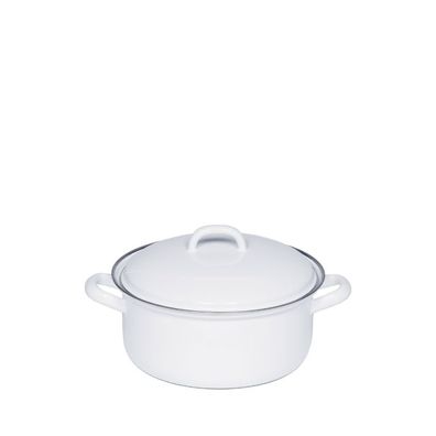 Riess Casserole avec couvercle Ø12cm 0,5 litre Classic Blanc Émail