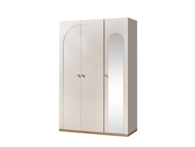 Kleiderschrank Classy 3-Türig in Cremeweiß/Holzoptik