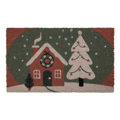 Clayre & Eef Fußmatte 75x45x1 cm Blau Kokosnuss (Gr. 75x45x1 cm)