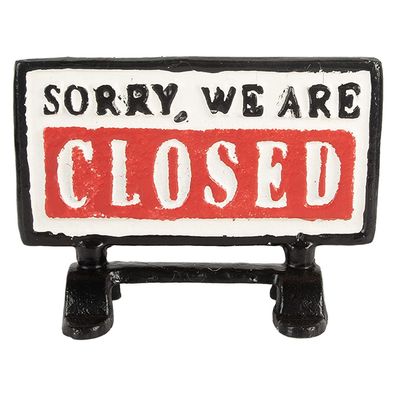 Clayre & Eef Textschild 16x7x12 cm Schwarz Metall (Gr. 16x7x12 cm)