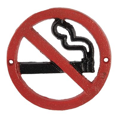 Clayre & Eef Textschild Ø 12x1 cm Rot Metall (Gr. Ø 12x1 cm)