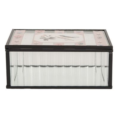 Clayre & Eef Schmuckkästchen 15x10x6 cm Transparant Glas (Gr. 15x10x6 cm)