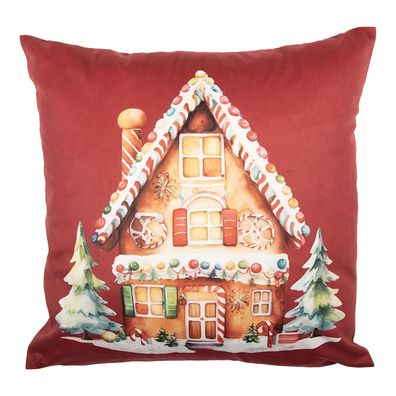 Clayre & Eef Kissenbezug 45x45 cm Rot Polyester Kirsche (Gr. 45x45 cm)