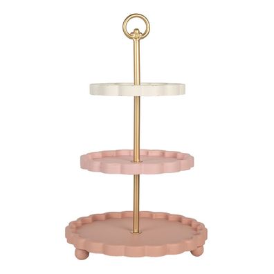 Clayre & Eef Etagere Ø 30x50 cm Rosa Metall (Gr. Ø 30x50 cm)
