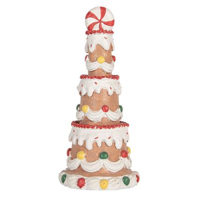 Clayre & Eef Dekoration Kuchen Ø 10x22 cm Braun Kunststoff (Gr. Ø 10x22 cm)