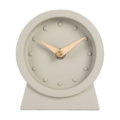 Clayre & Eef Tischuhr 1xAA Grau Metall (Gr. 11x4x12 cm / 1xAA)