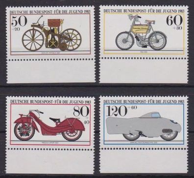 BRD 1983 postfrisch mit Unterrand MiNr. 1168-1171 Historische Motorräder