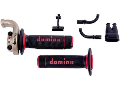 DOMINO Gasgriffarmatur "KRE03" Offroad Racing Kurz gold, inkl. Gr