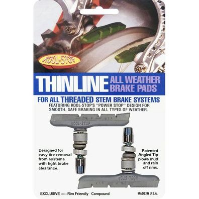 Bremsschuh V-Brake -Thinline-, T2 silber, Kool-Stop, T2-331