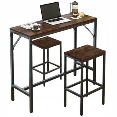 Bar-Set Küchentisch + 2 Hocker im modernen Industrial-Loft-Stil