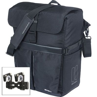 Schultertasche MOVE 15 Liter Basil, MIK Hooks, schwarz