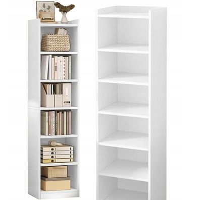 Weißes Bücherregal, hohe Regalböden, skandinavischer Schrank, 180 cm