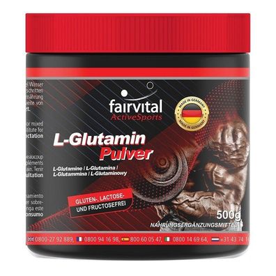 L-Glutamin - 500g Pulver - 100% PUR | freie Form | - fairvital