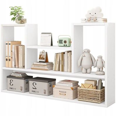 Weißes Regal, modernes Wandregal im Loft-Stil für Bücher, offenes Wohnzimmer, 100 cm