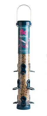 Futtersäule Flo Festival maxi - Blau/ Petrol Vogelfutterhaus H 77 cm Inhalt 3,4 l