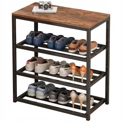 Schuhschrank Schuhregal schwarz Regal für den Flur Industrieller Ständer