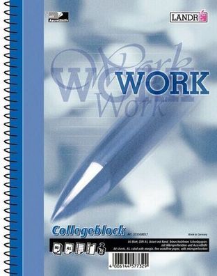 Landré Collegeblock A5 liniert 70g/ m² 80 Blatt Student-Block 1000050258